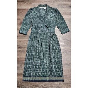 Vintage Liz Roberts Size 12 Paisley Print Midi Dress